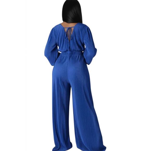 NEW WOWO eterna pleated jumpsuit in royal - Picture 2 of 3
